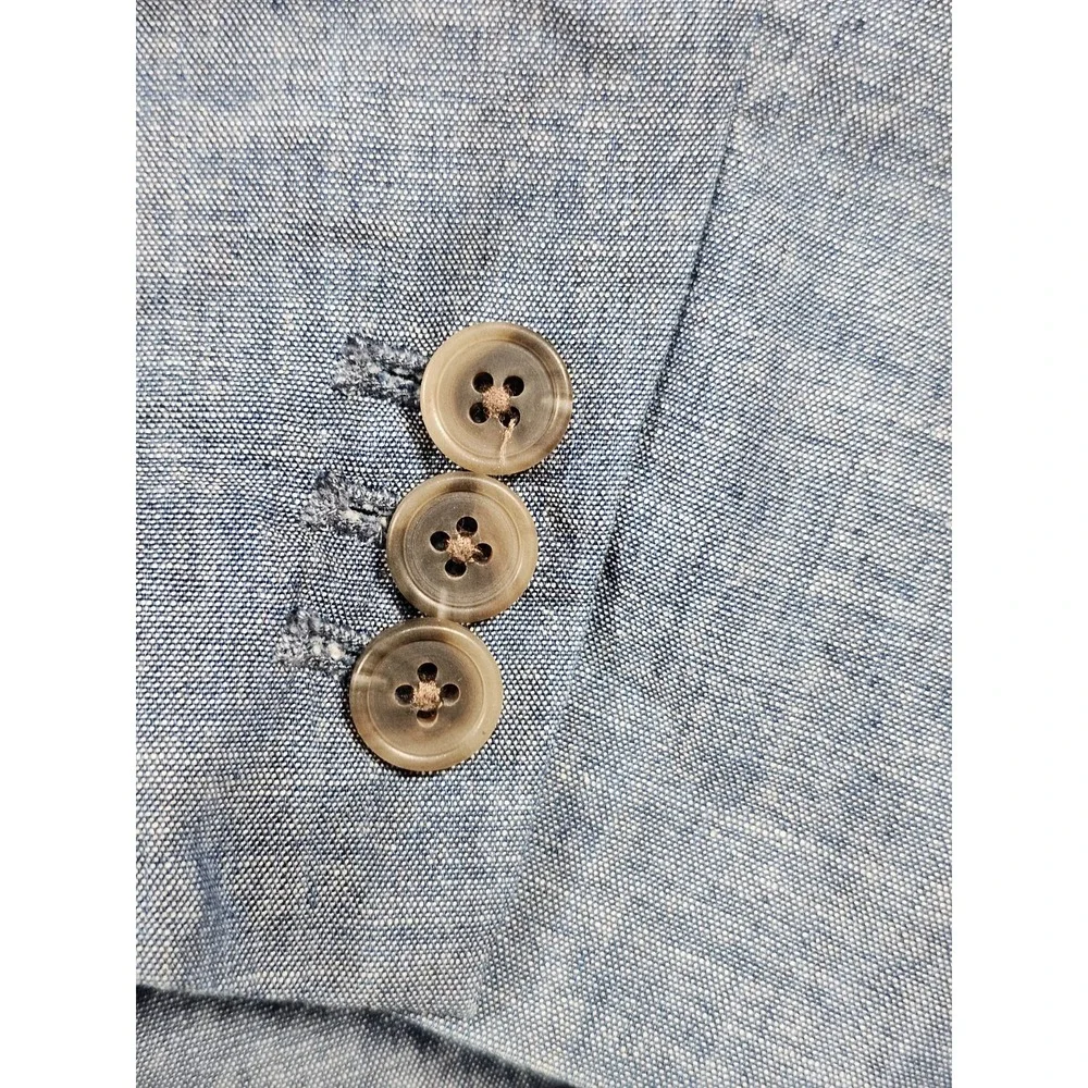 J.Crew Schoolboy Blazer Womens 4‎ Blue Chambray Cotton 2 Button Jacket